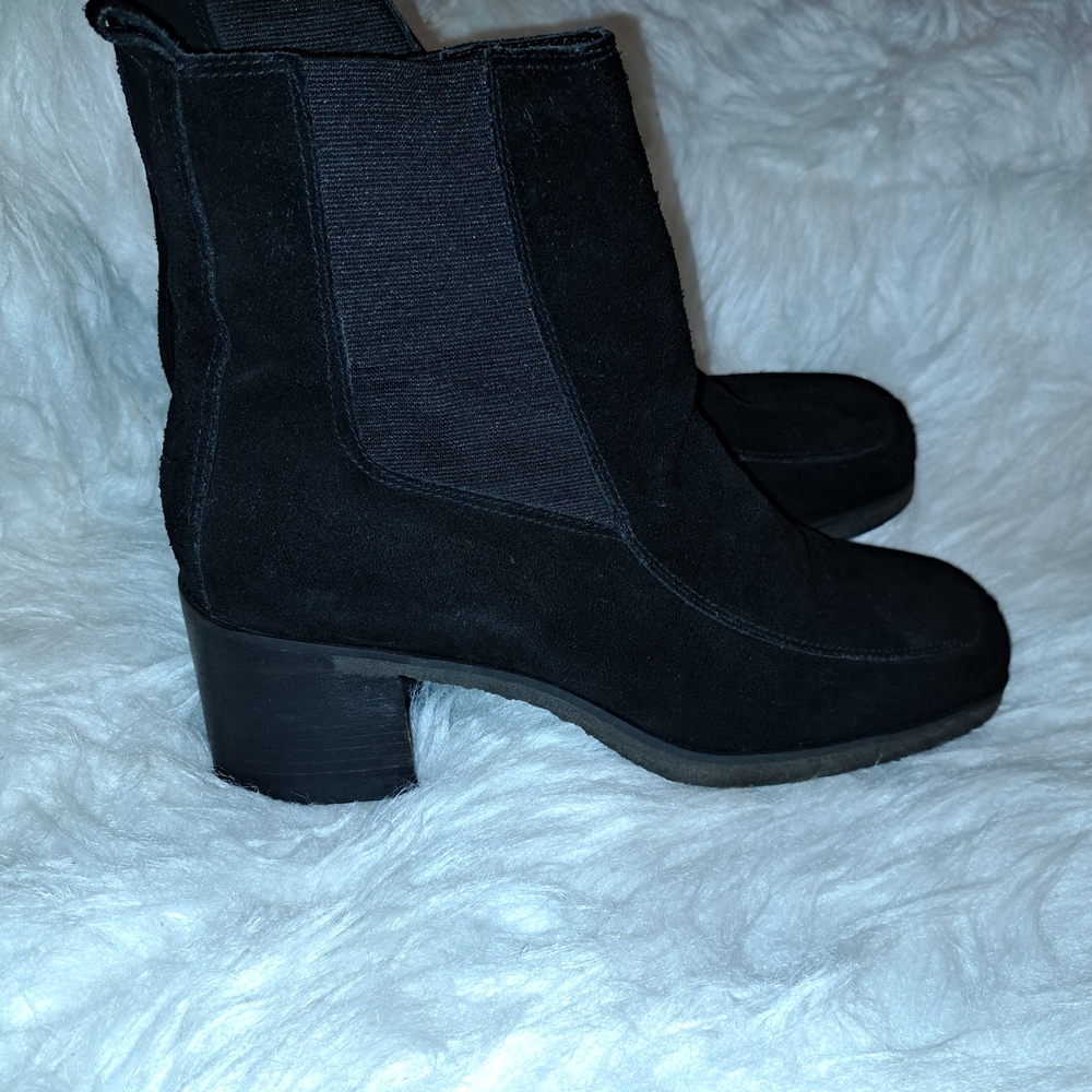 Enzo Angiolini Black Suede Leather Ankle Boots Size 9.5M